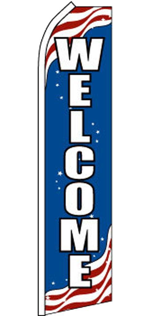 WELCOME ADVERTISEMENT 15FT tall SUPER SWOOPER FLAG advertise banner flags #703