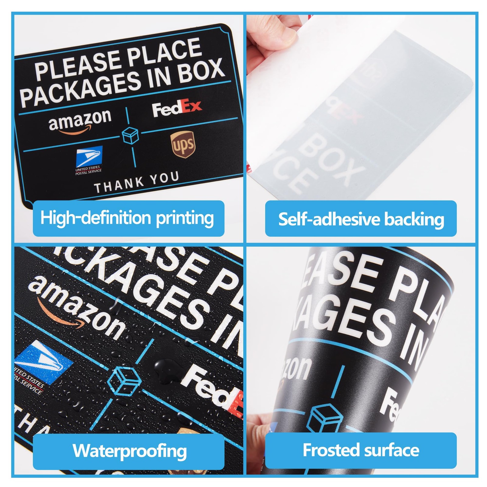 Please Leave Packages and Deliveries Here Sign，SelfAdhesive Waterproof Durabl…
