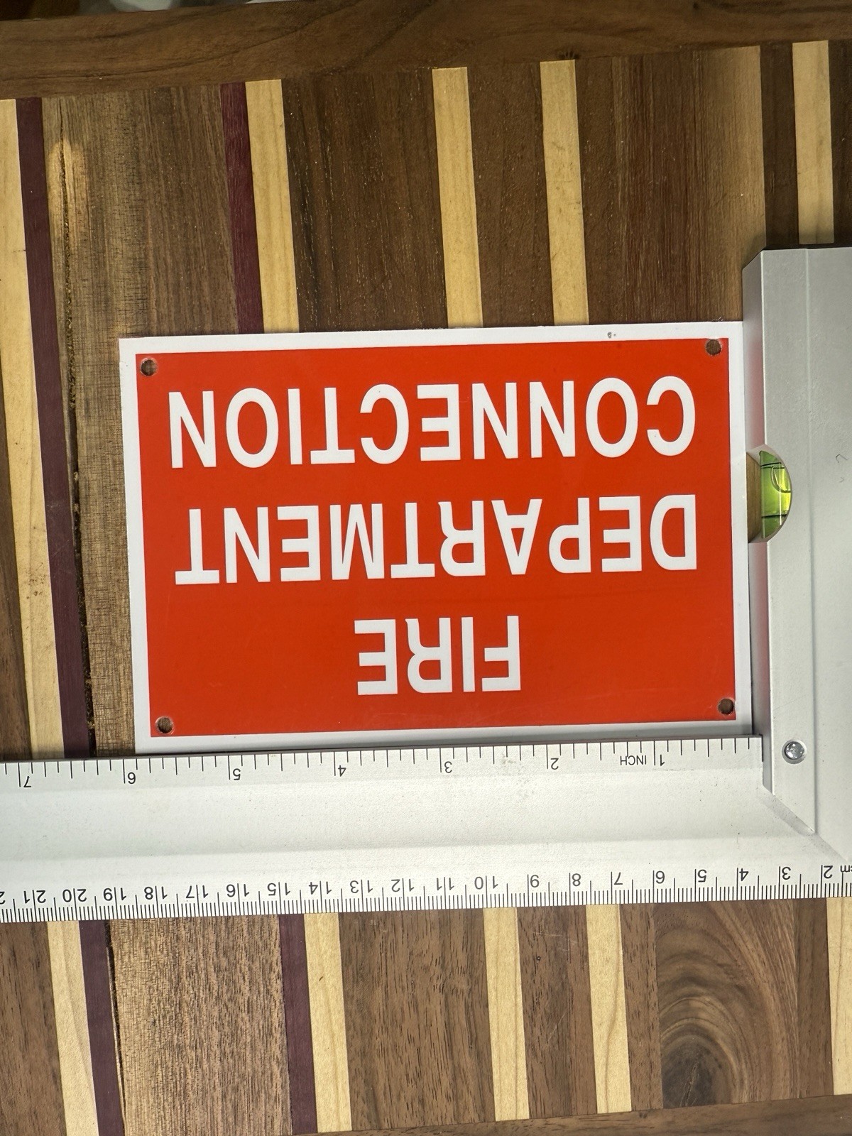 (25) FIRE Department Connection Sign – RED – Aluminium 6×4 FDC – LOT OF 25
