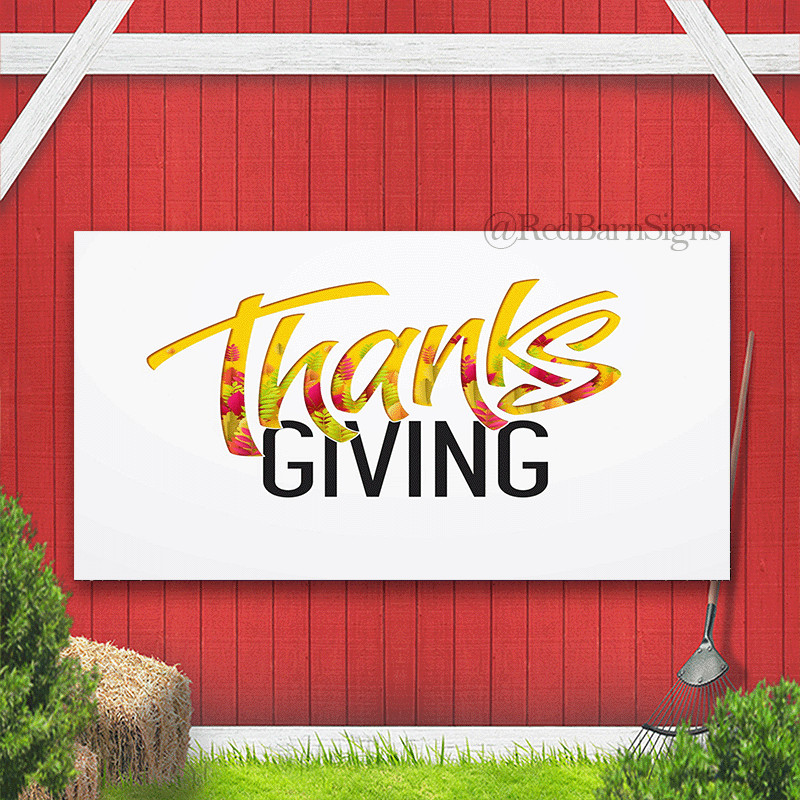 Simple Thanksgiving white background banner