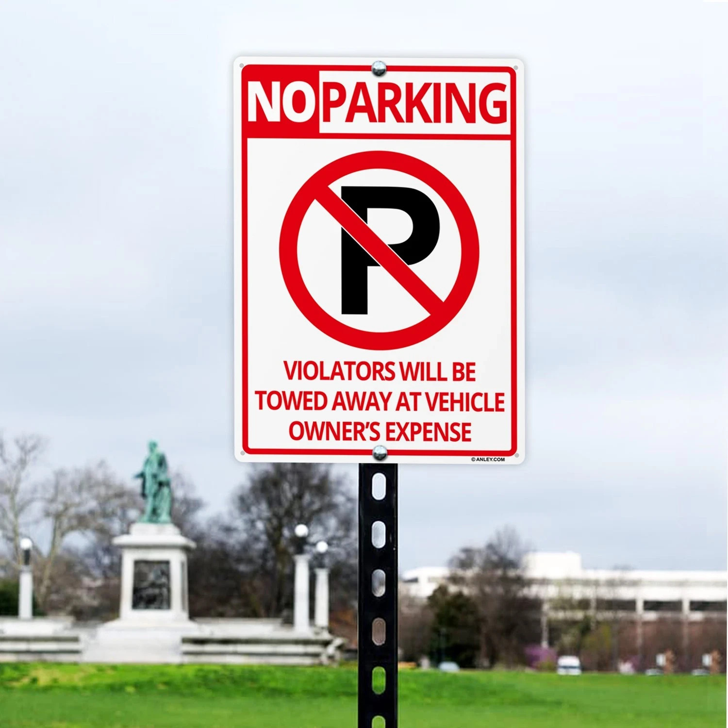 Anley No Parking Sign Rust-Free Weatherproof Aluminum Warning Sign 14×10 In
