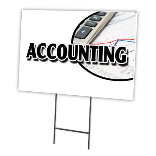 Accounting Yard Sign & Stake outdoor plastic coroplast window