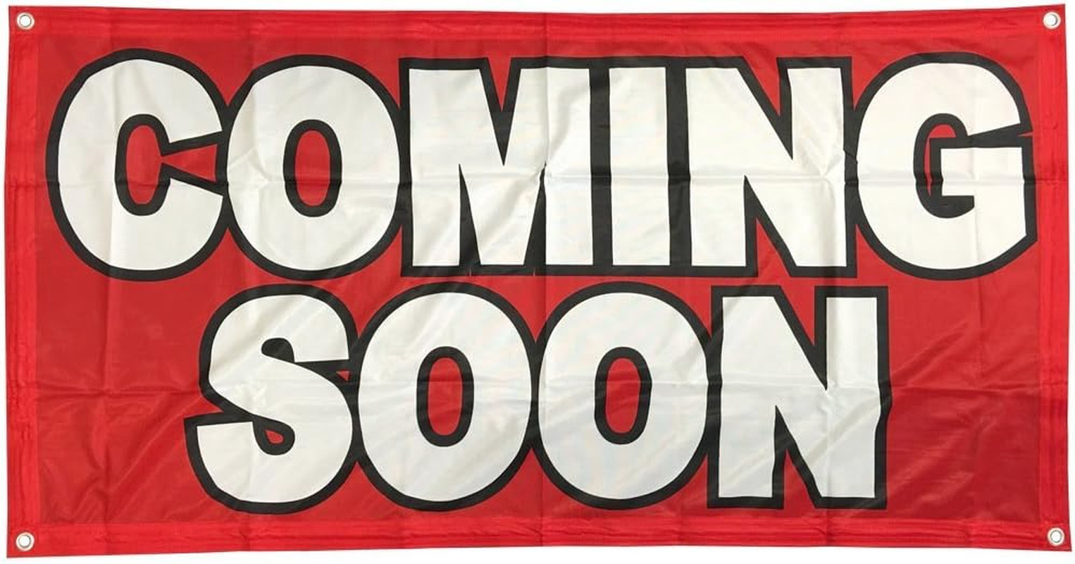 co 2X4 Ft Coming Soon Banner Vinyl Alternative Store Sign Fabric Rb