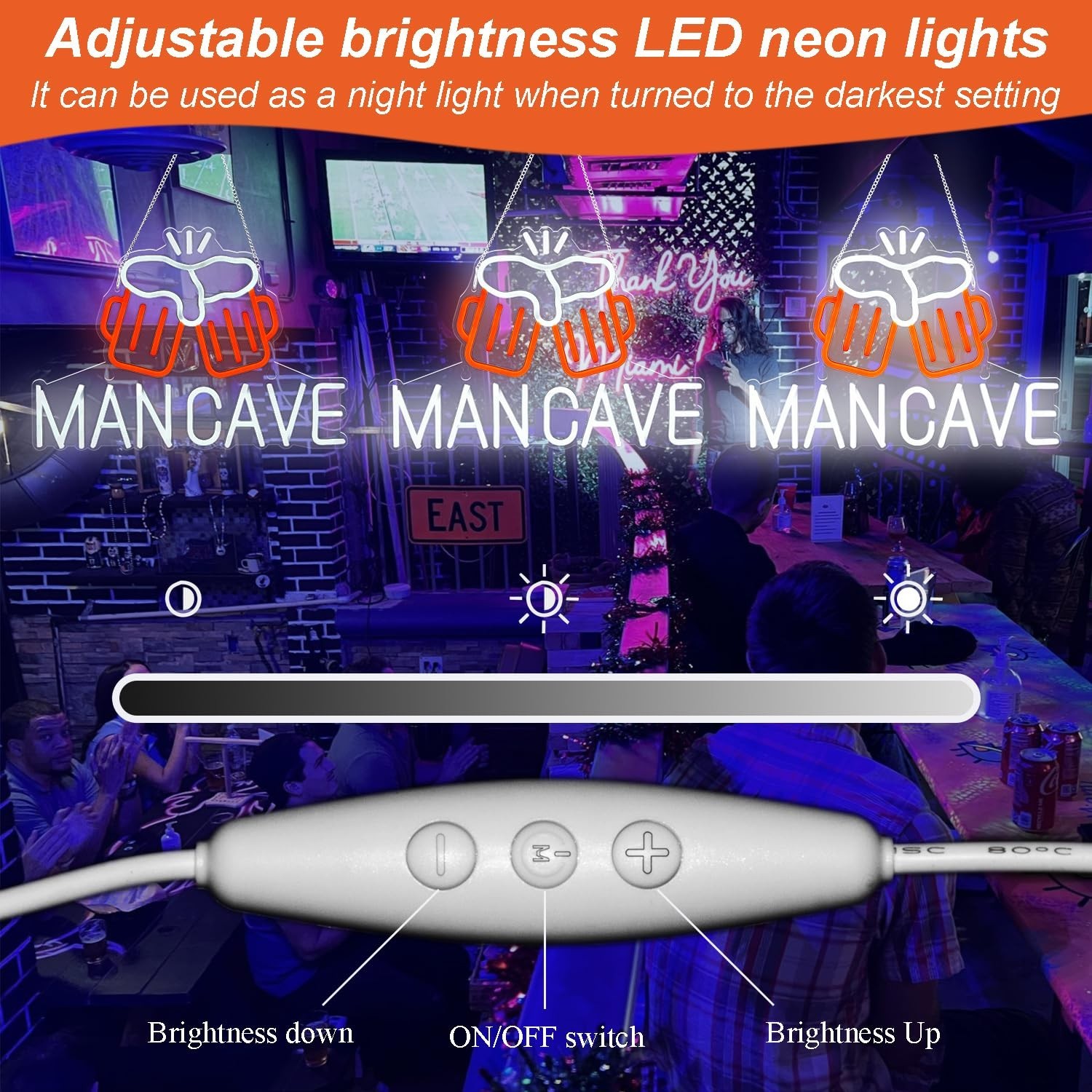 Beer Neon Signs for Wall Decor, Man Cave and Beer LED Neon light,Dimmable USB…
