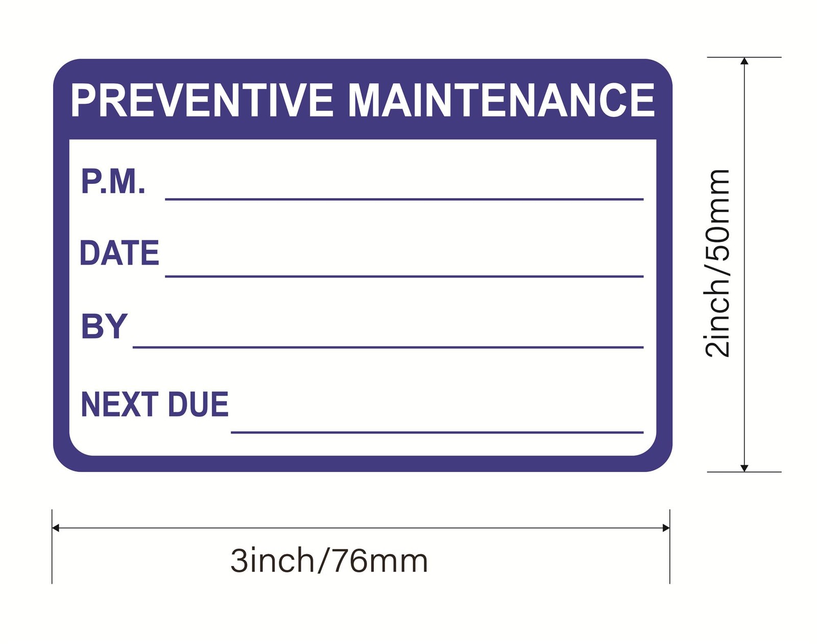 Preventative Maintenance Stickers,2×3 inch 200pcs Blue Preventative Waterproo…