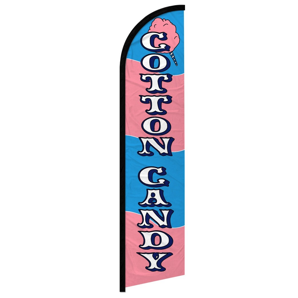 Cotton Candy Windless Advertising Swooper Flag Food Concessions Flag