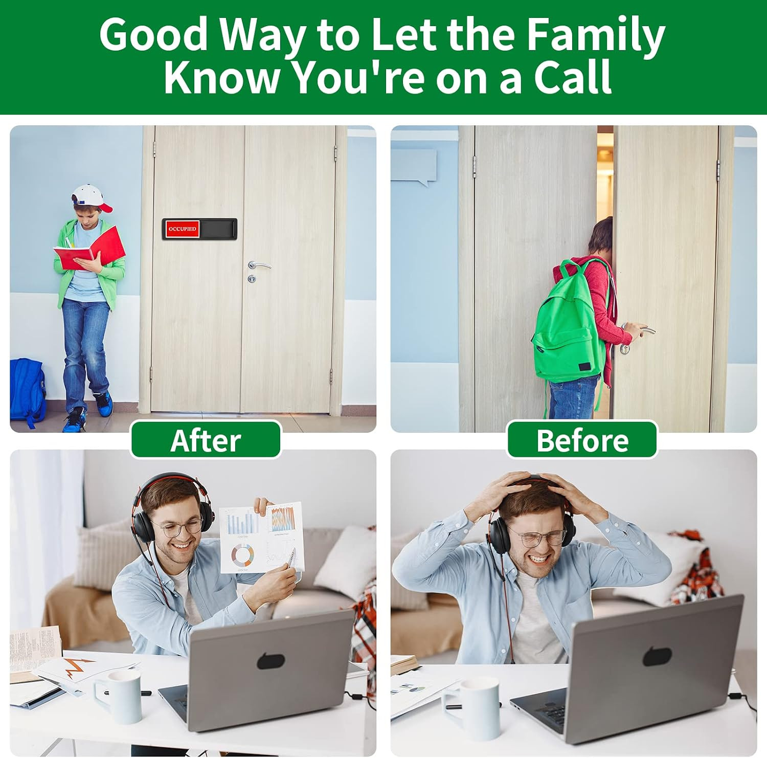 7”X2” Magnetic Privacy Indicator, Do Not Disturb Sign for Office, Vacant Occup