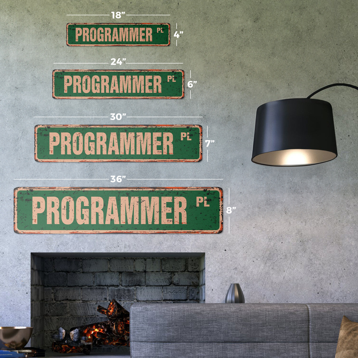 PROGRAMMER Vintage Street Sign Metal Plastic computer program IT code writing