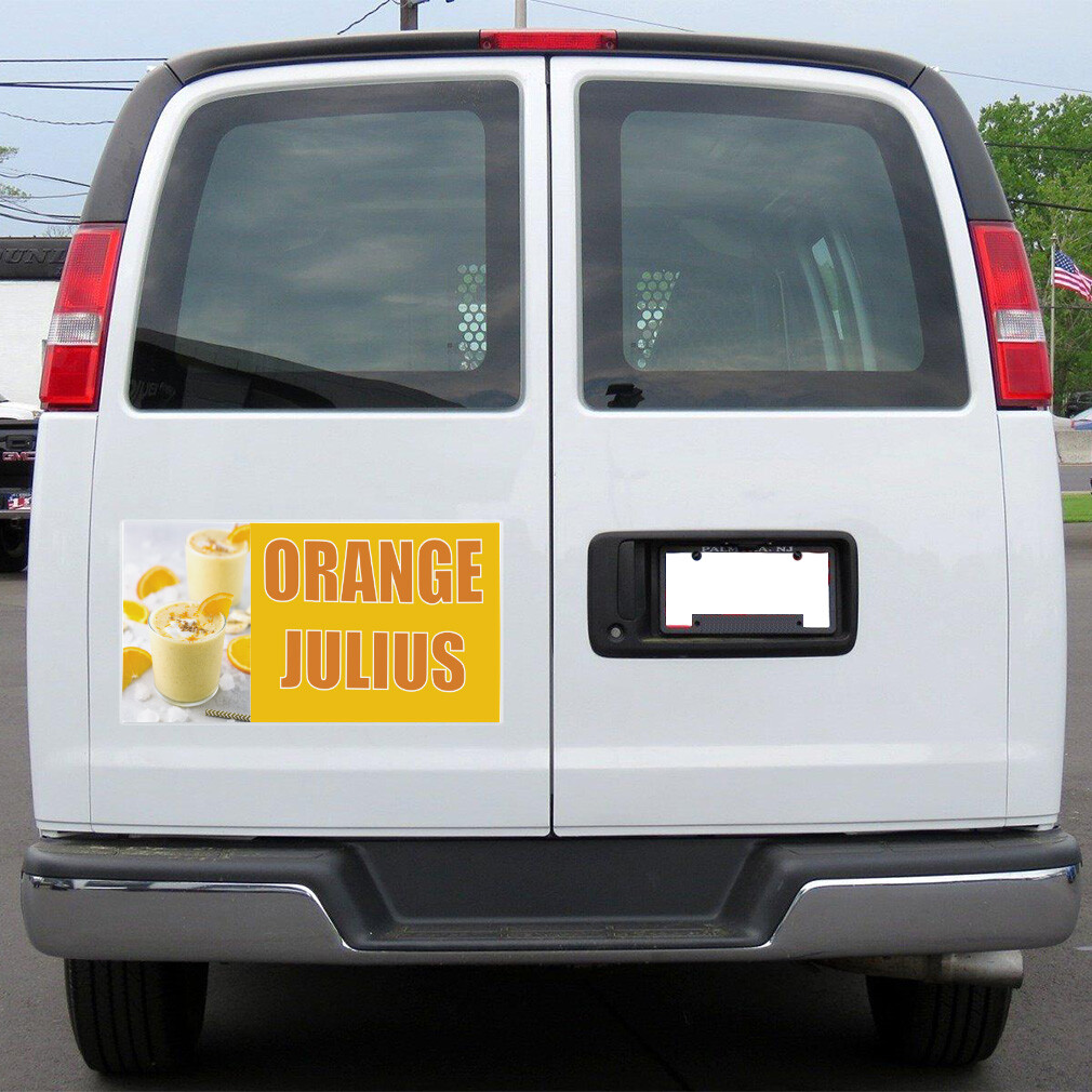 Car Magnet Set of 2 Oranges Julius Outdoor Advertising Printing Industrial Sign