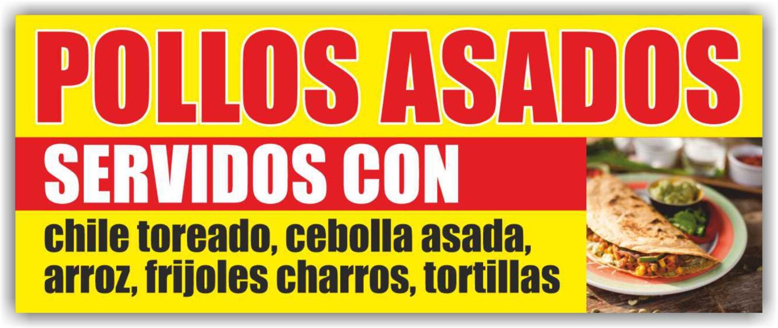 POLLOS ASADOS SERVIDOS CON Advertising Banner Vinyl Mesh Sign Chicken Gallina