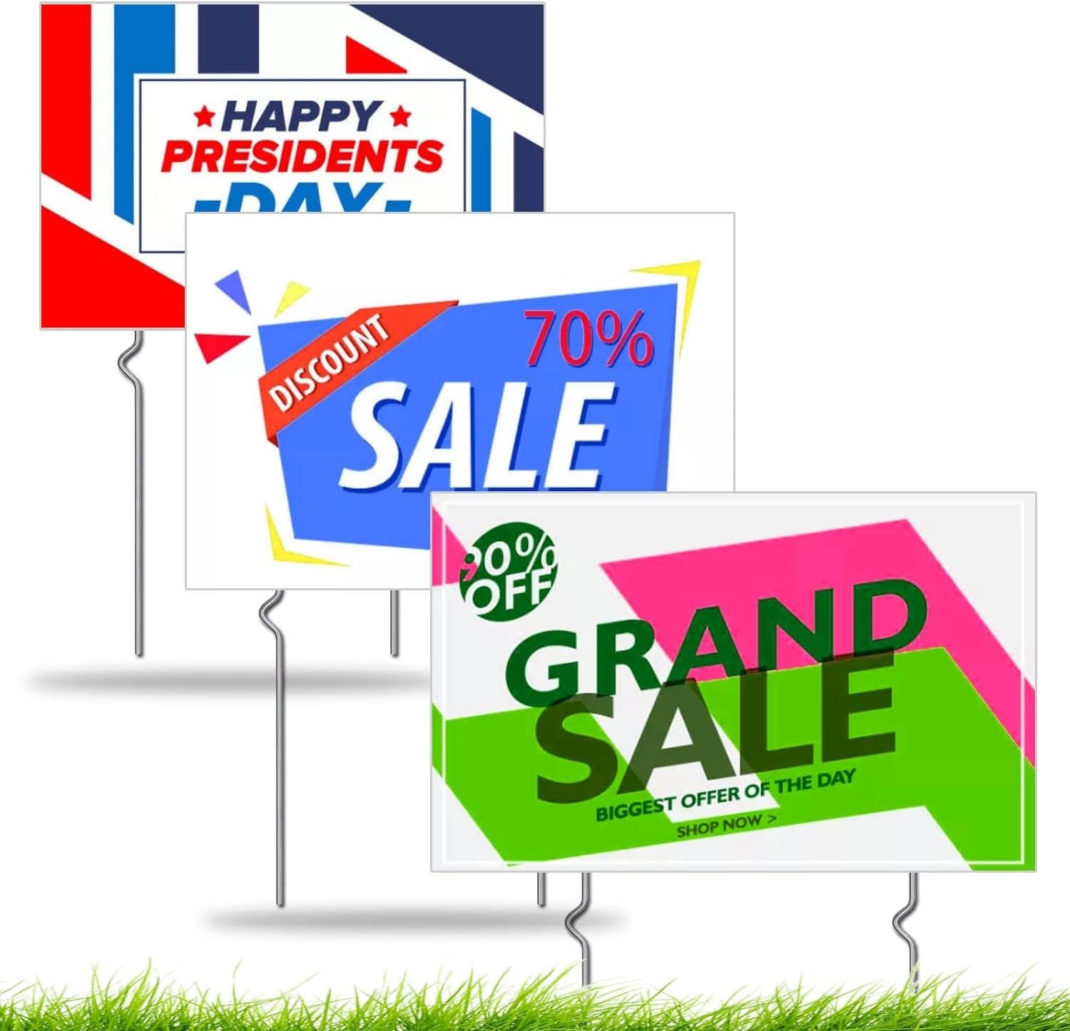 16 Pack Heavy Duty Yard Sign Stakes for Outdoor Campaigns – 14 Inch Stainless…