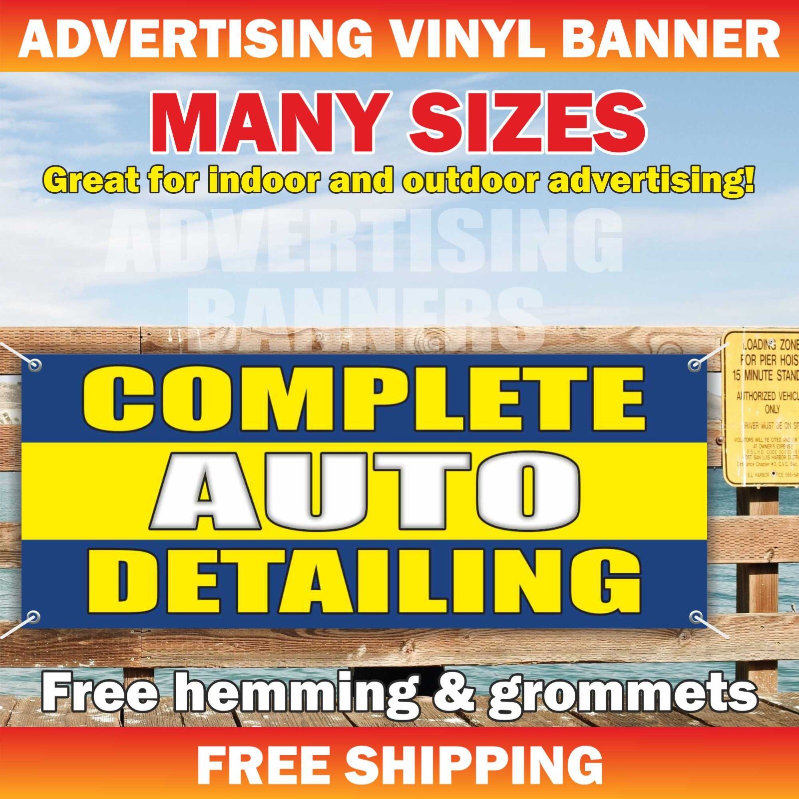 COMPLETE AUTO DETAILING Advertising Banner Vinyl Mesh Sign service repair clean
