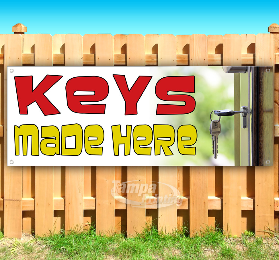 KEYS MADE HERE Advertising Vinyl Banner Flag Sign Many Sizes USA
