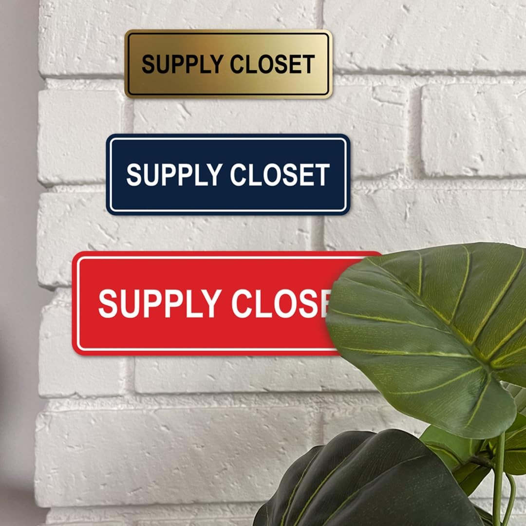 Large Black “Supply Closet” Standard Wall or Door Sign Office Storage Signage