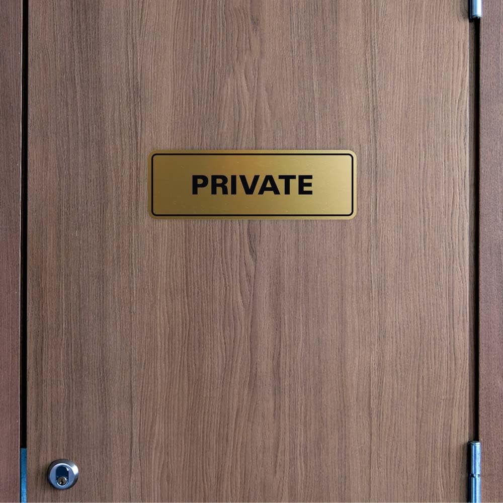 Standard Private Door Wall Sign Silver Small Office Home Notice
