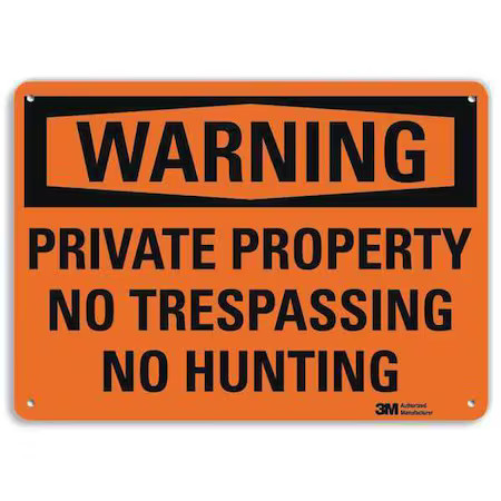 Lyle U6-1204-Na_14X10 Warning Sign, 10 In H, 14 In W, Aluminum, Horizontal