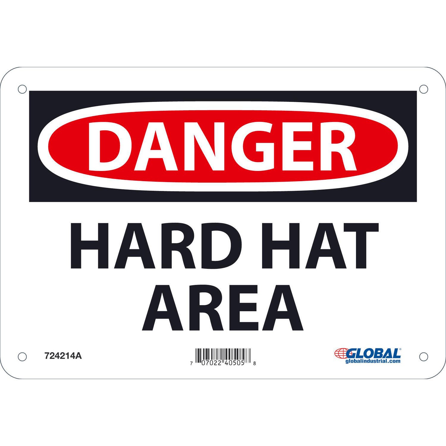 Global Industrial Danger Hard Hat Area 7×10 Aluminum