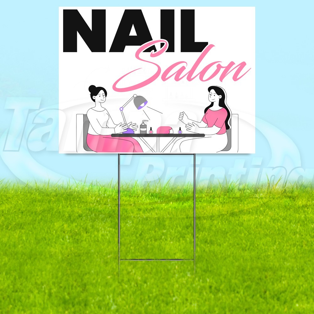 NAIL SALON 18×24 Yard Sign Beauty Plastic Corrugated WITH STAKE USA YS07779