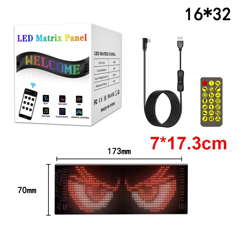 Smart Pixel LED Advertising Sign Scrolling Display Panel Screen BT APP Control U