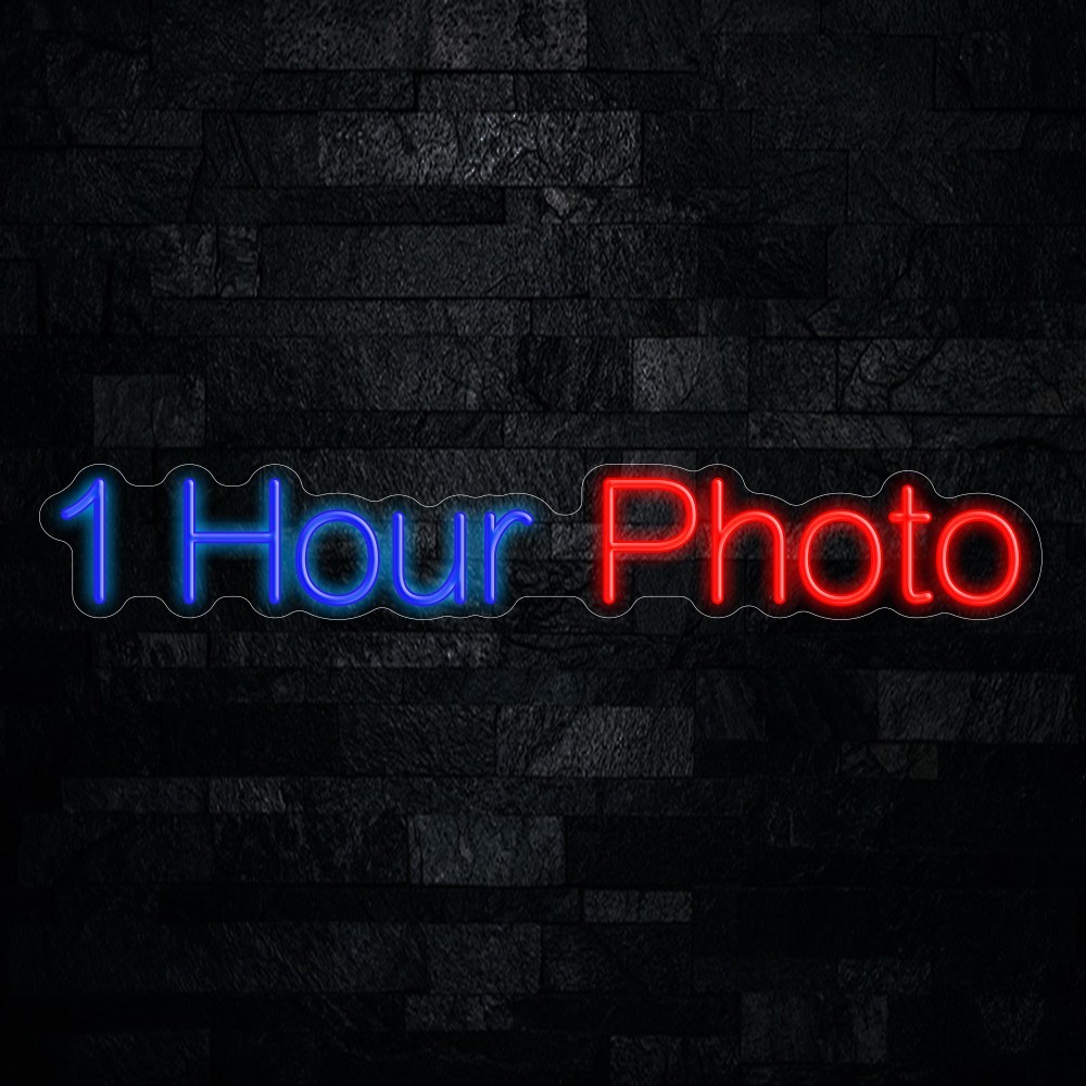 1 Hour Photo LED Neon Sign 32″L x 5″H #20006