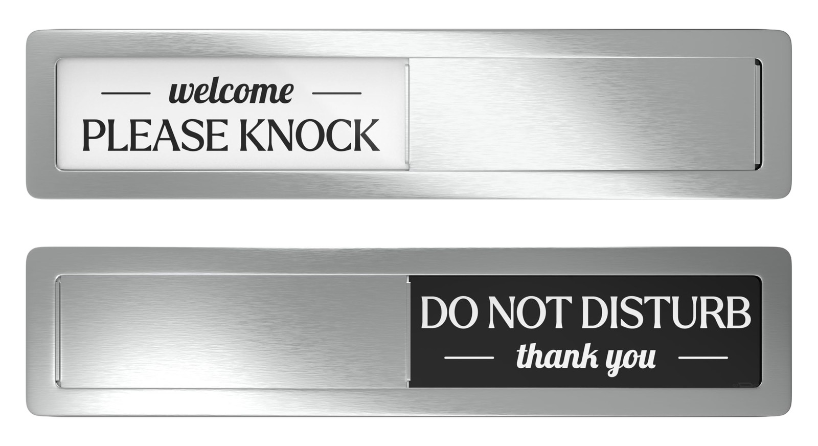 Stainless Steel Do Not Disturb Sign Please Knock Welcome Signs 7×1.5 Inch
