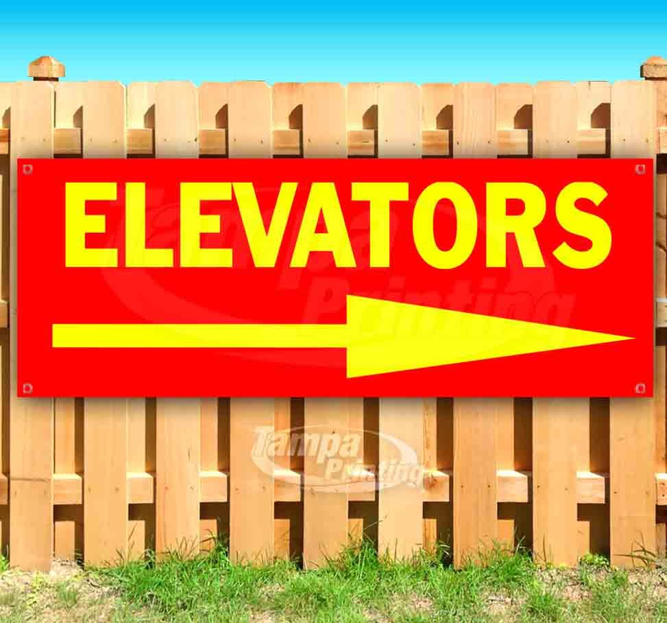 ELEVATORS RIGHT RED/YEL Advertising Vinyl Banner Flag Sign Many Sizes ARROW