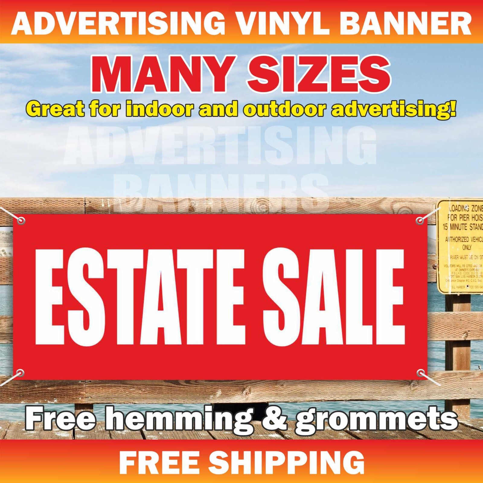 ESTATE SALE Advertising Banner Vinyl Mesh Sign office space home garage realtor