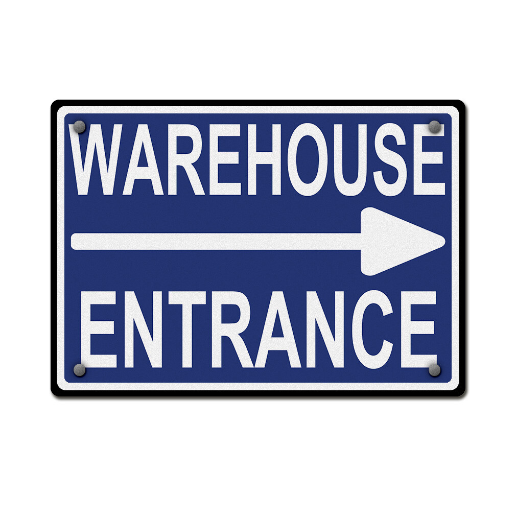 Horizontal Metal Sign Warehouse Entrance Purple Weatherproof Street Signage