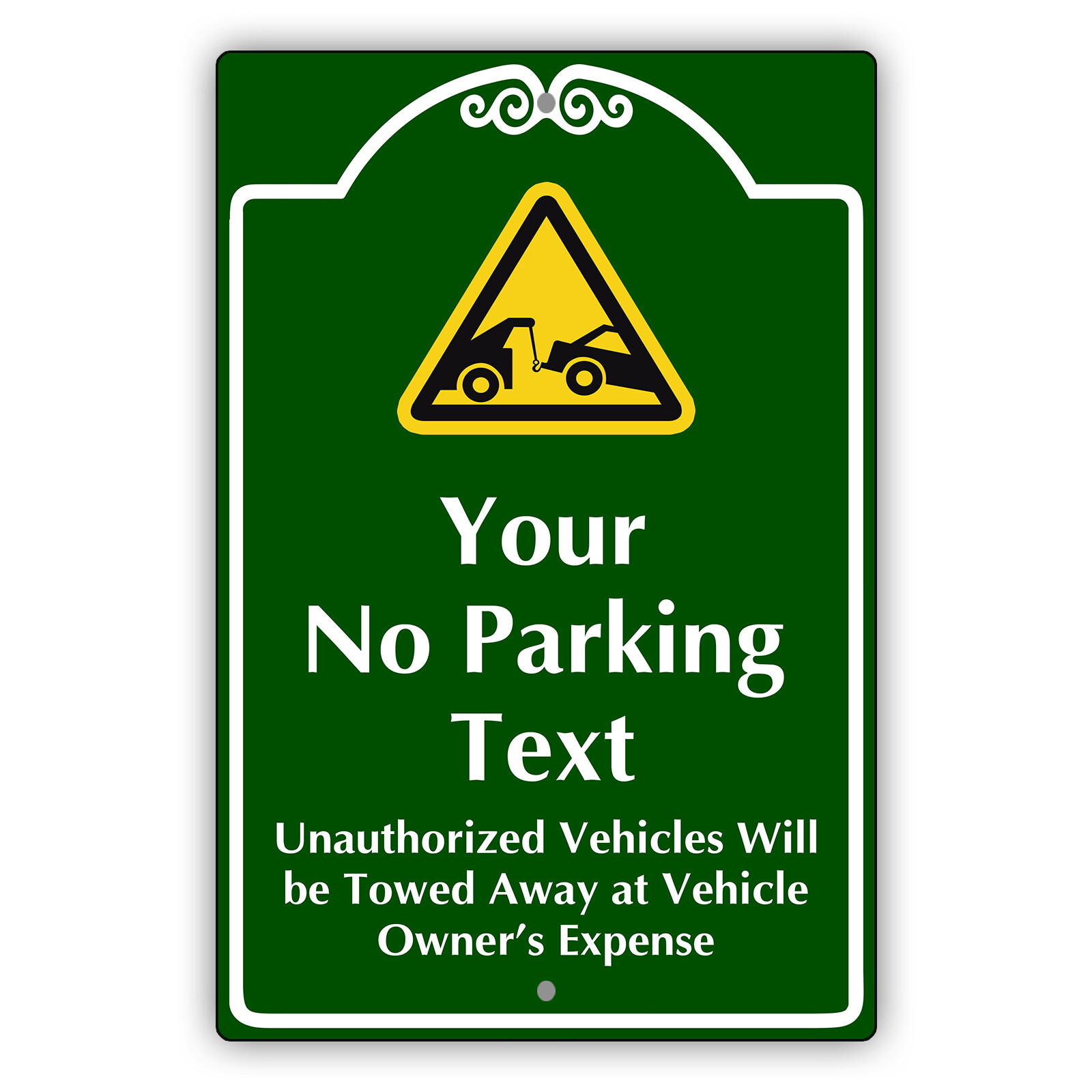Custom Sign Your No Parking Text Personalized Wording Notice Aluminum Metal Sign