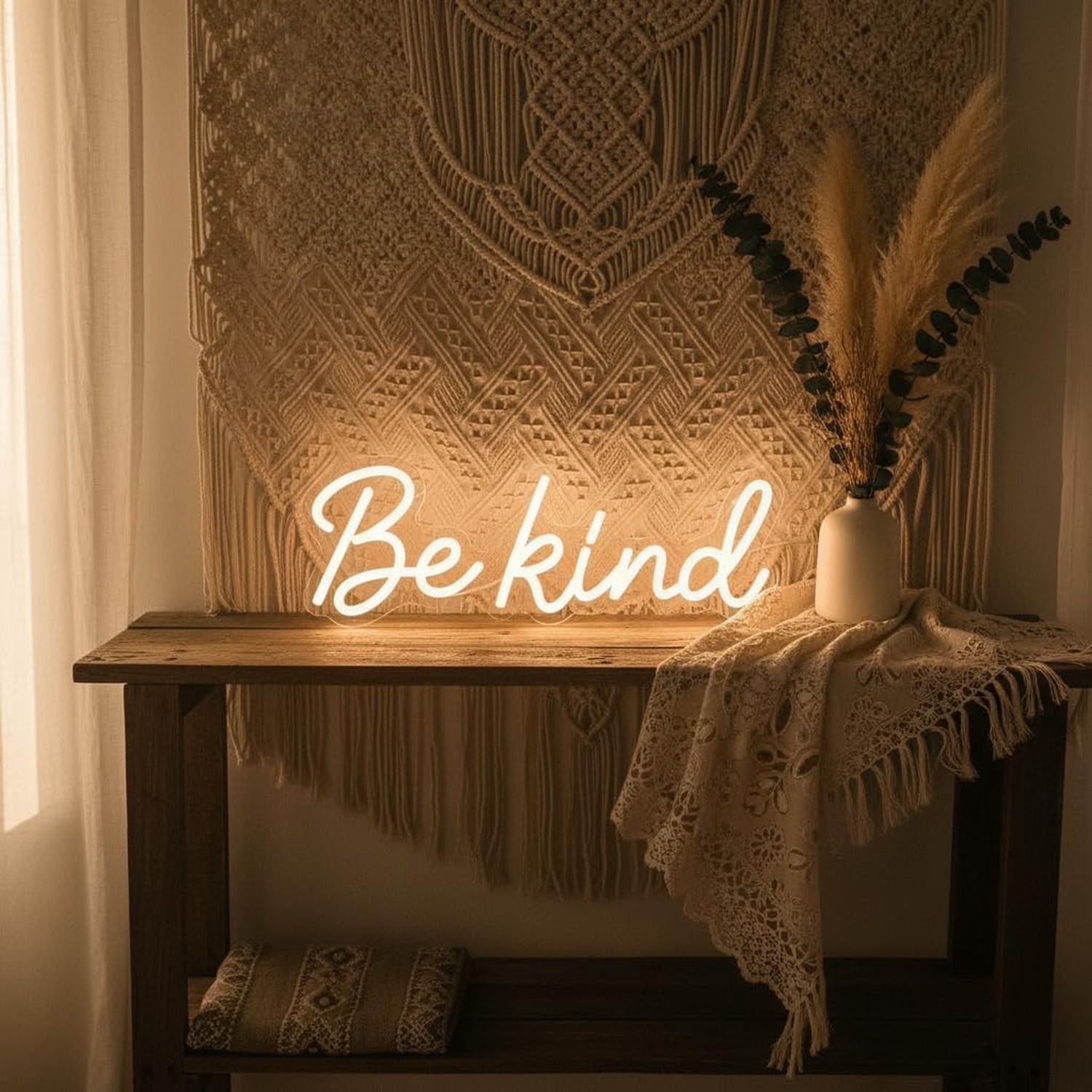 Be Kind Neon Sign Dimmable Classroom Neon Sign Warm White Wall Decor | USB Po…
