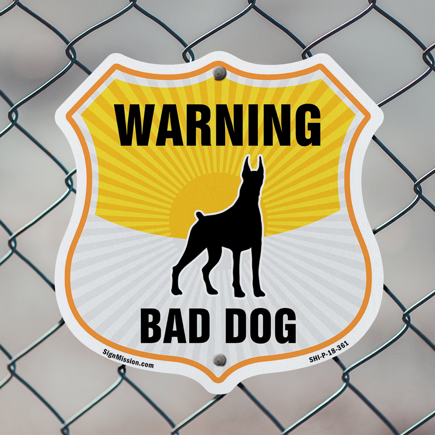 Beware Of Dog Shield Sign Warning Bad Dog Shield Shaped Sign Weather Resistant
