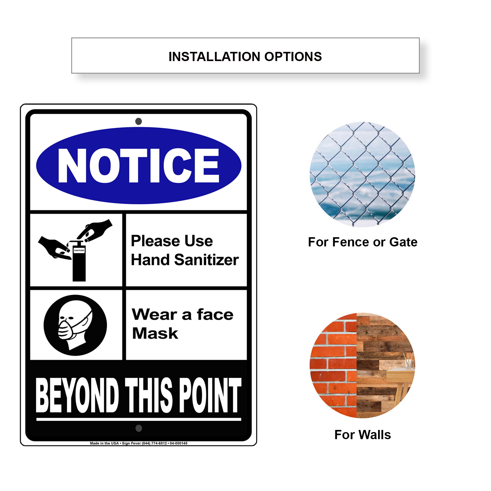 Notice Beyond This Point For Your Safety Door Or Window Aluminum Metal Sign