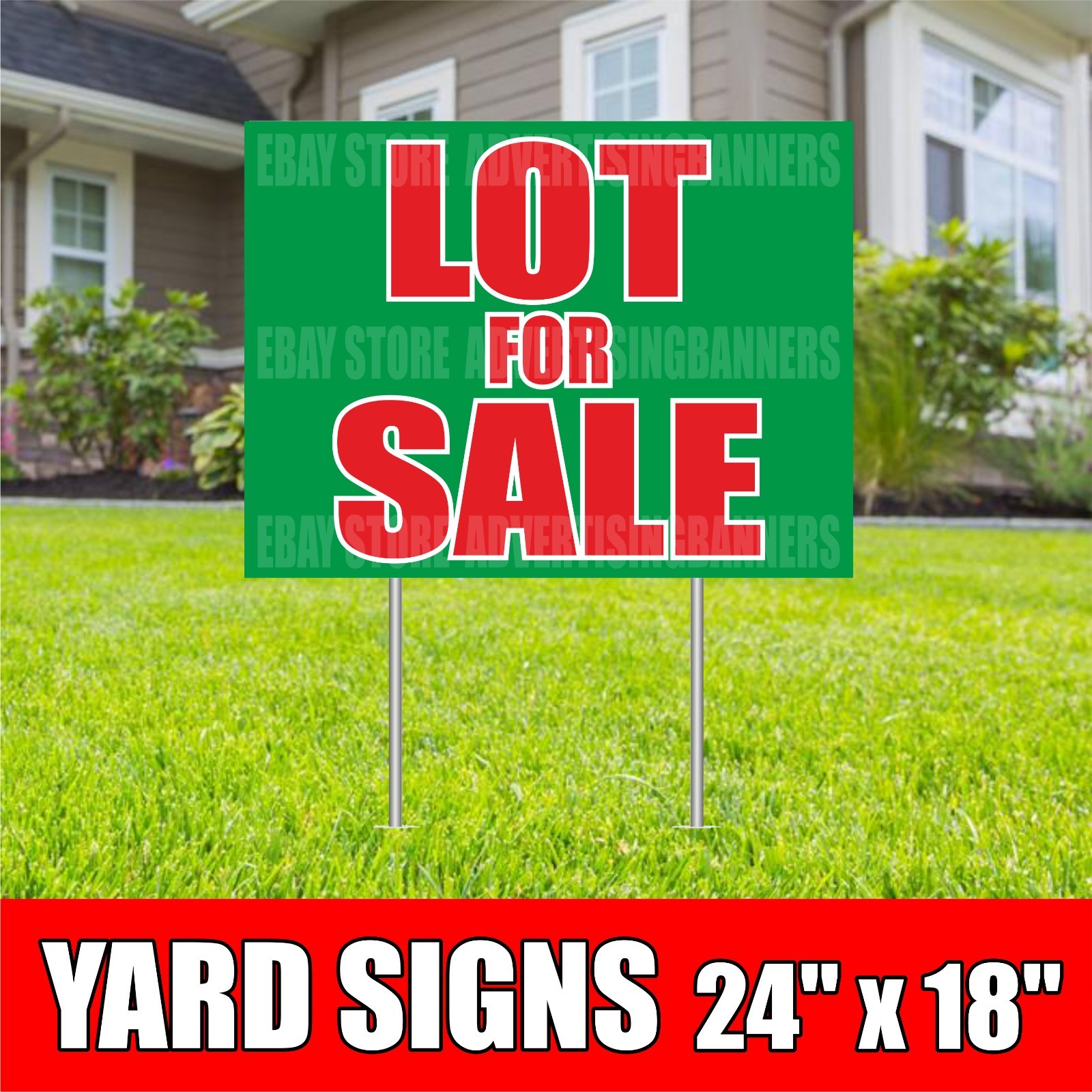 LOT FOR SALE Yard Sign with H-Stakes EASY FINANCE Used Car Auto Sales Lot Credit