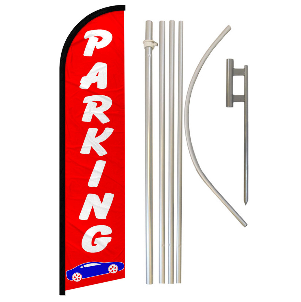 Event Signs Full Curve Windless Swooper Flag & Pole Kit ATM Exit Parking