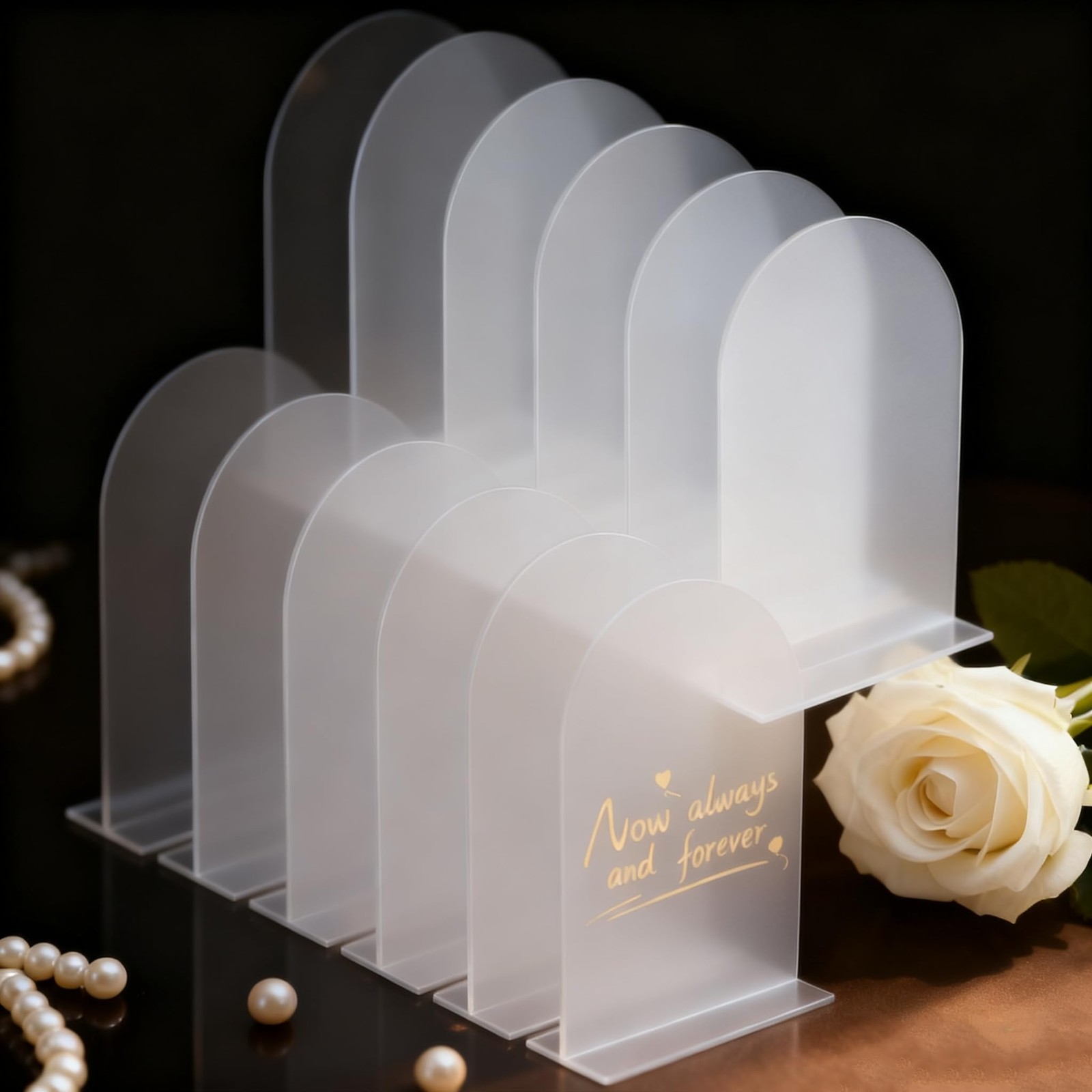 9 Pack Frosted Acrylic Wedding Signs 5×7 Inch Blank Table Number Base