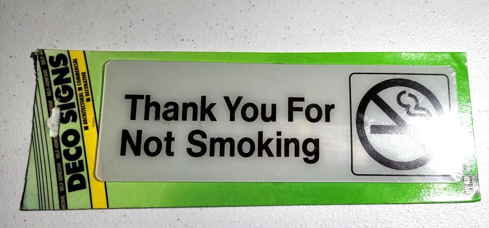 Deco Signs Self Adhesive Thank You For Not Smoking Sign 3″ x 9″ Free Ship! (B11)