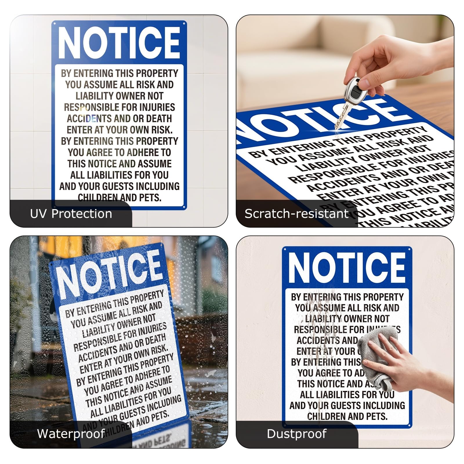 2 Pack Not Responsible for Accidents Sign – 10×14″ Rust-Free Aluminum Warning fo