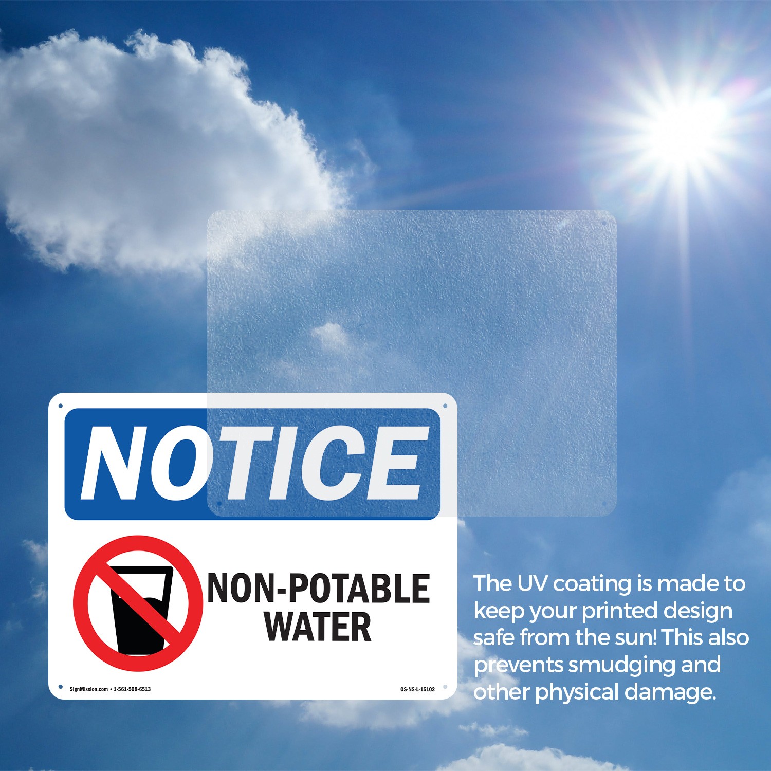 Non OSHA Notice Sign Metal, Plastic, Or Decal – 5 or 10 Pack