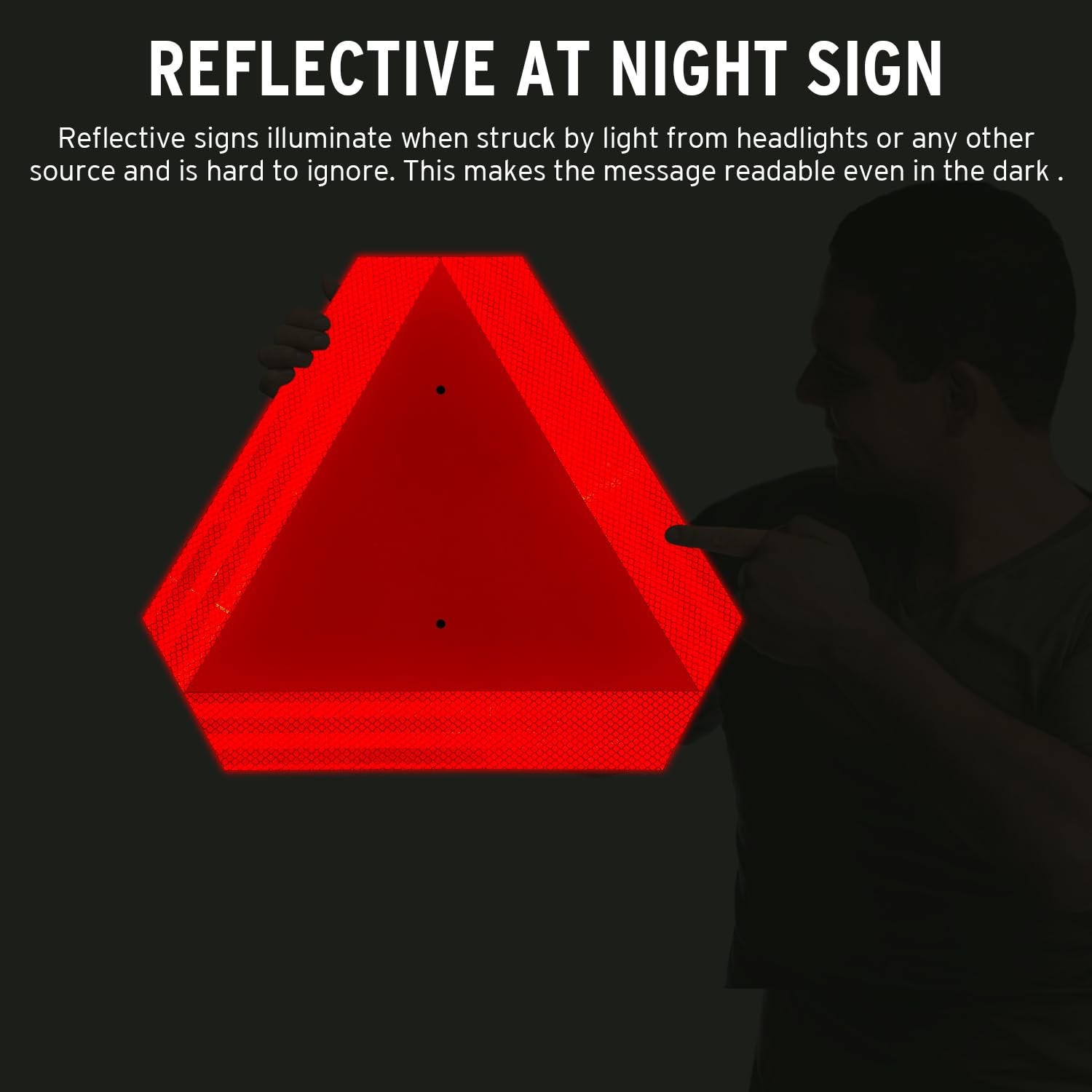 Slow Moving Vehicle Sign, 2-Pack 14″x16″ Reflective Triangle Sign, Engineerin…