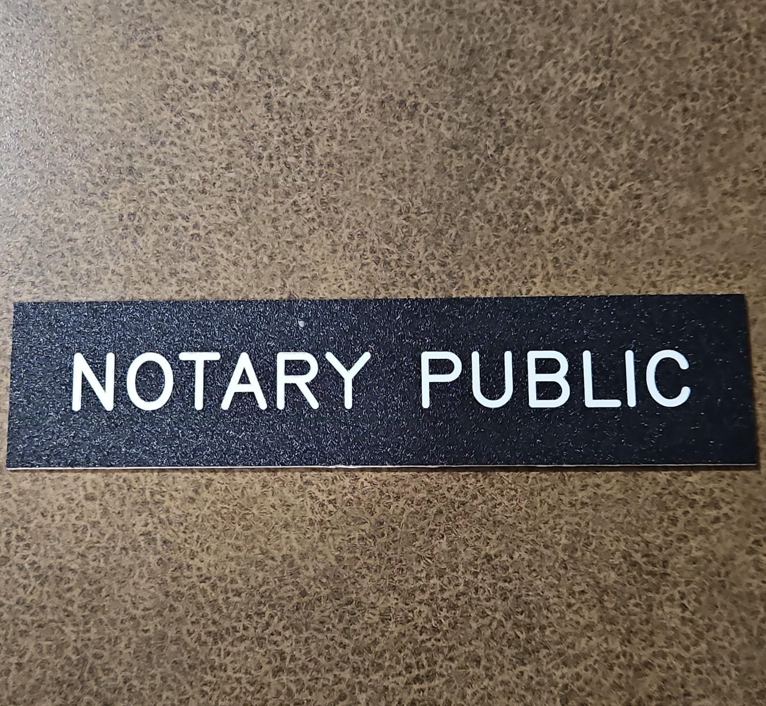 Notary Public Professional Office Sign/Placard Black with White Text