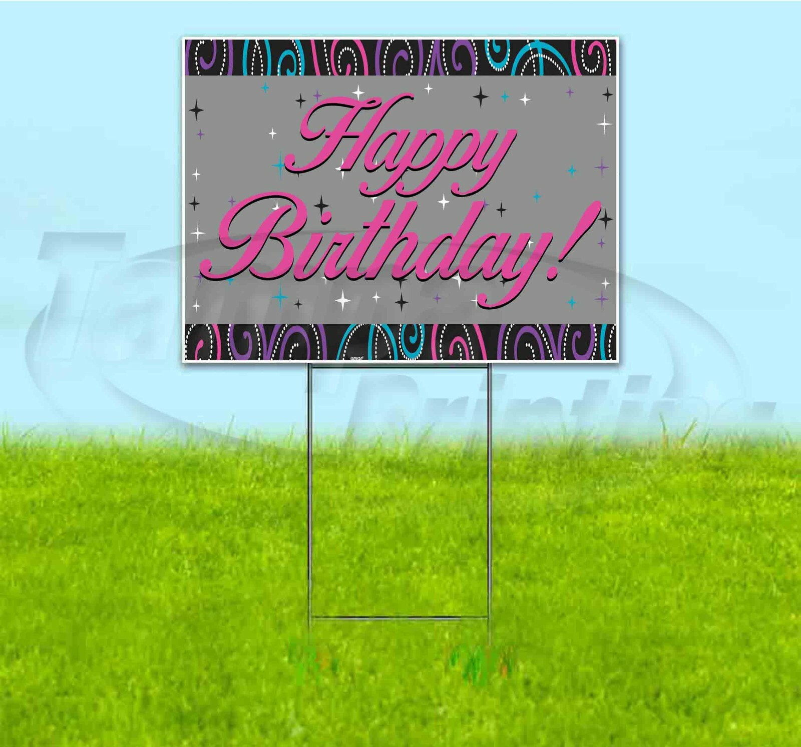 HAPPY BIRTHDAY 18×24 Yard Sign WITH STAKE Corrugated Bandit USA BUSINESS PARTY