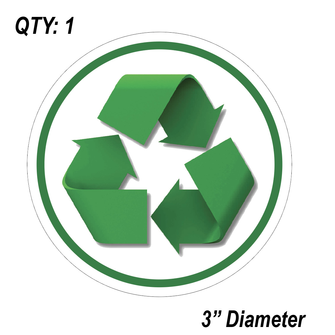 (1) RECYCLE Sign Sticker Business Decal Store 3″ Diameter Window Door HOME NEW