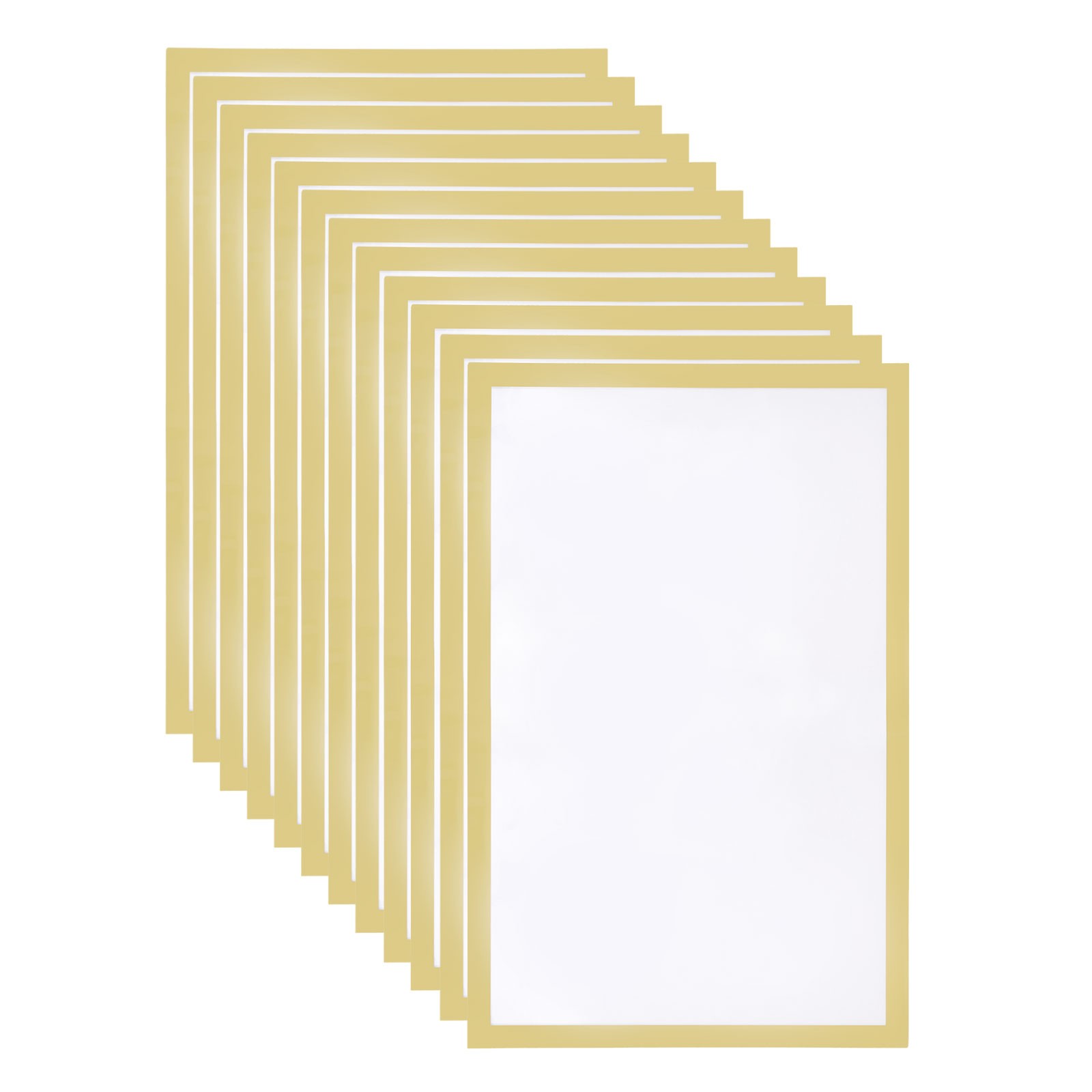 12pcs Self Adhesive Magnetic Wall Sign Holder, 11″x17″ Frame Display,Gold