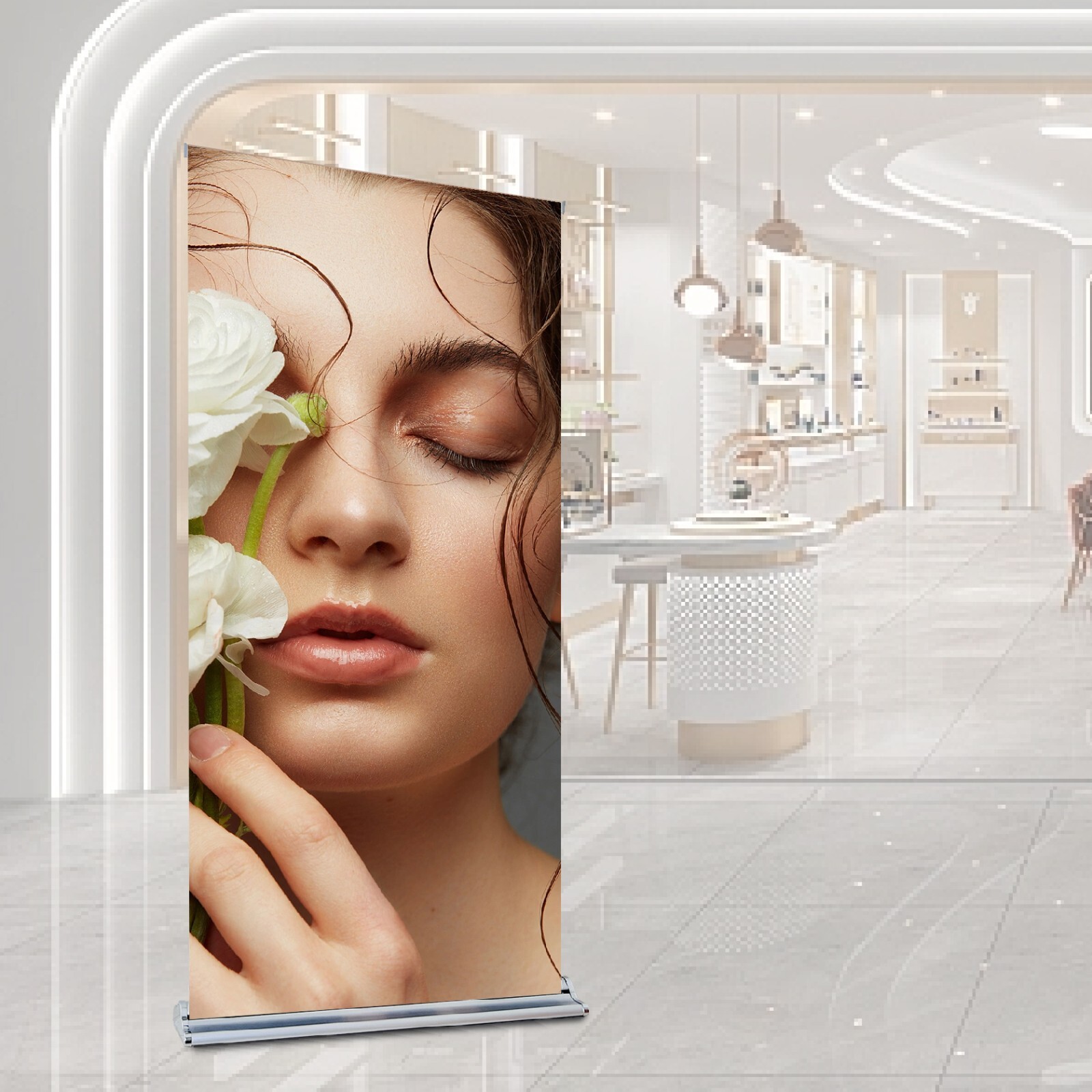 Deluxe Retractable Banner Stand Multiple Sizes Adjustable Banner Stand Wide-base
