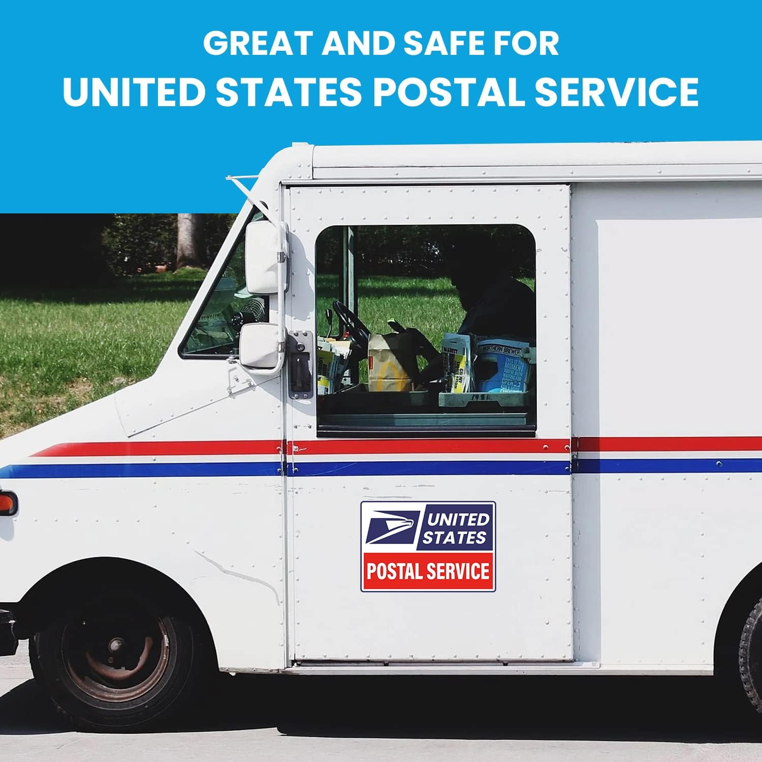 (3 Pack) Reflective U.S. Mail Delivery Magnetic Signs for Rural Carrier – 2 Larg