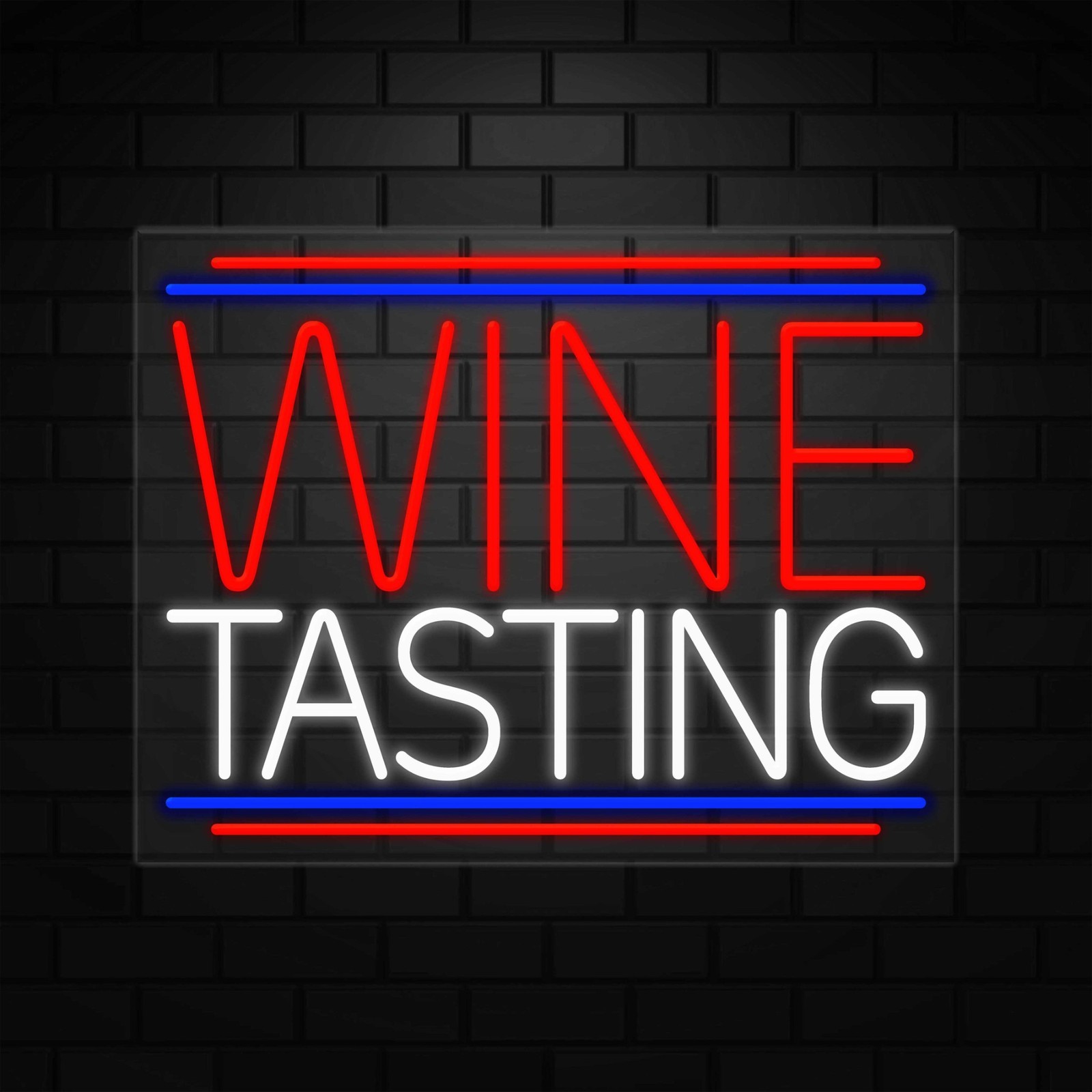 Wine Tasting Neon Sign for Retail Displays | LED Flex Neon | 31″W x 24″H x 1″D