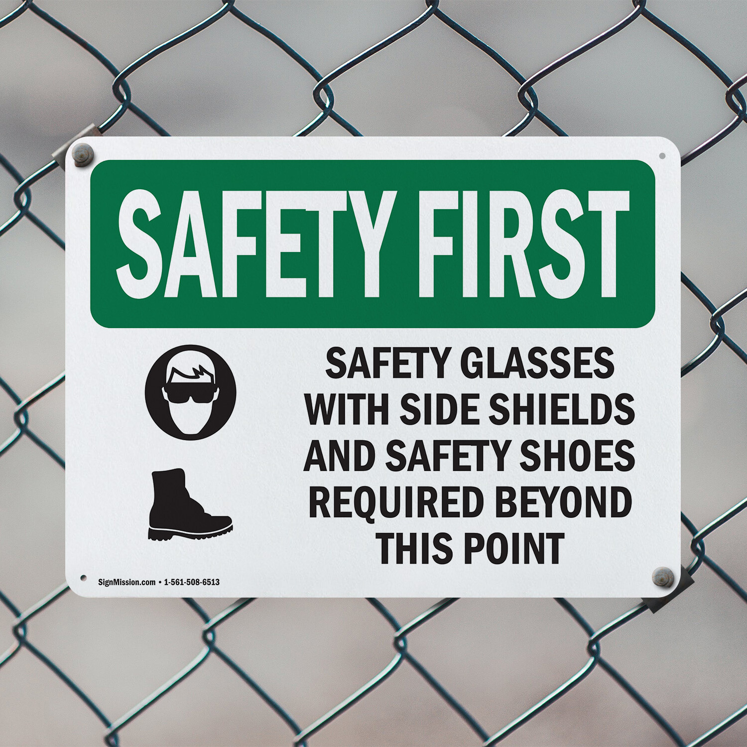 (2 Pack) Safety Glasses With Side Shields With Symbol OSHA Safety First Sign