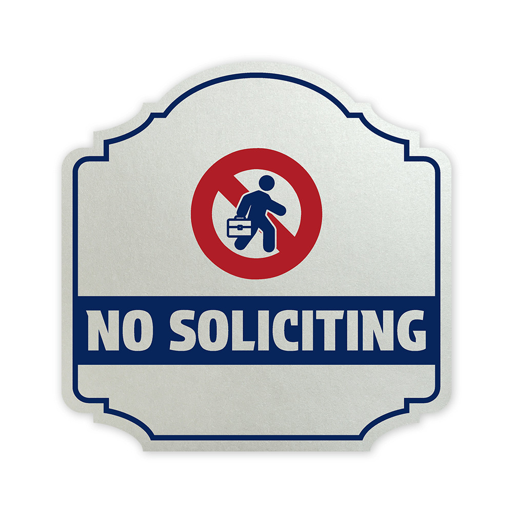 Heritage Plus No Soliciting Wall or Door Sign | Home Privacy and Business