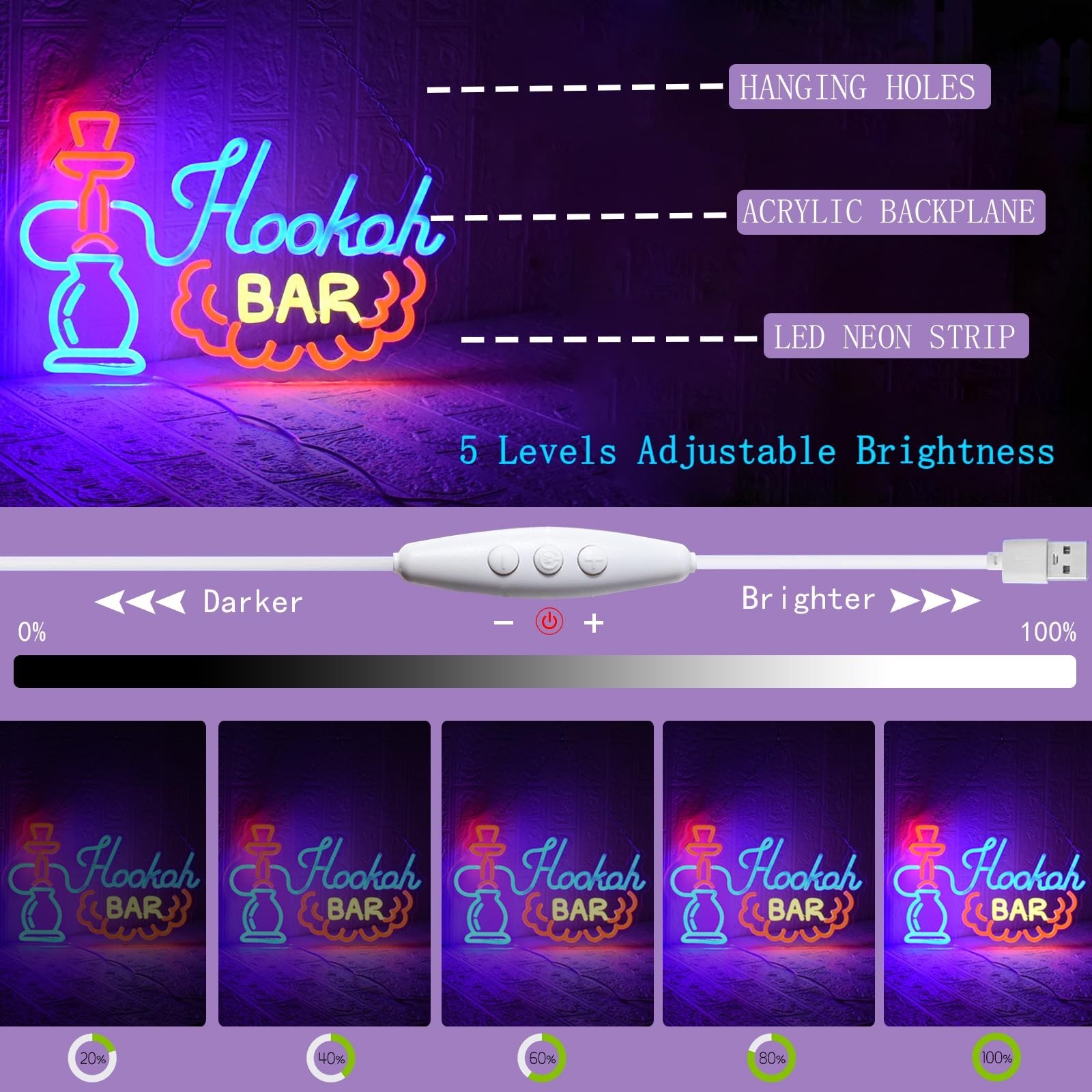 Beer Neon Sign for Wall Decor Bar Neon Sign LED Neon Bar Signs Dimmable Beer …
