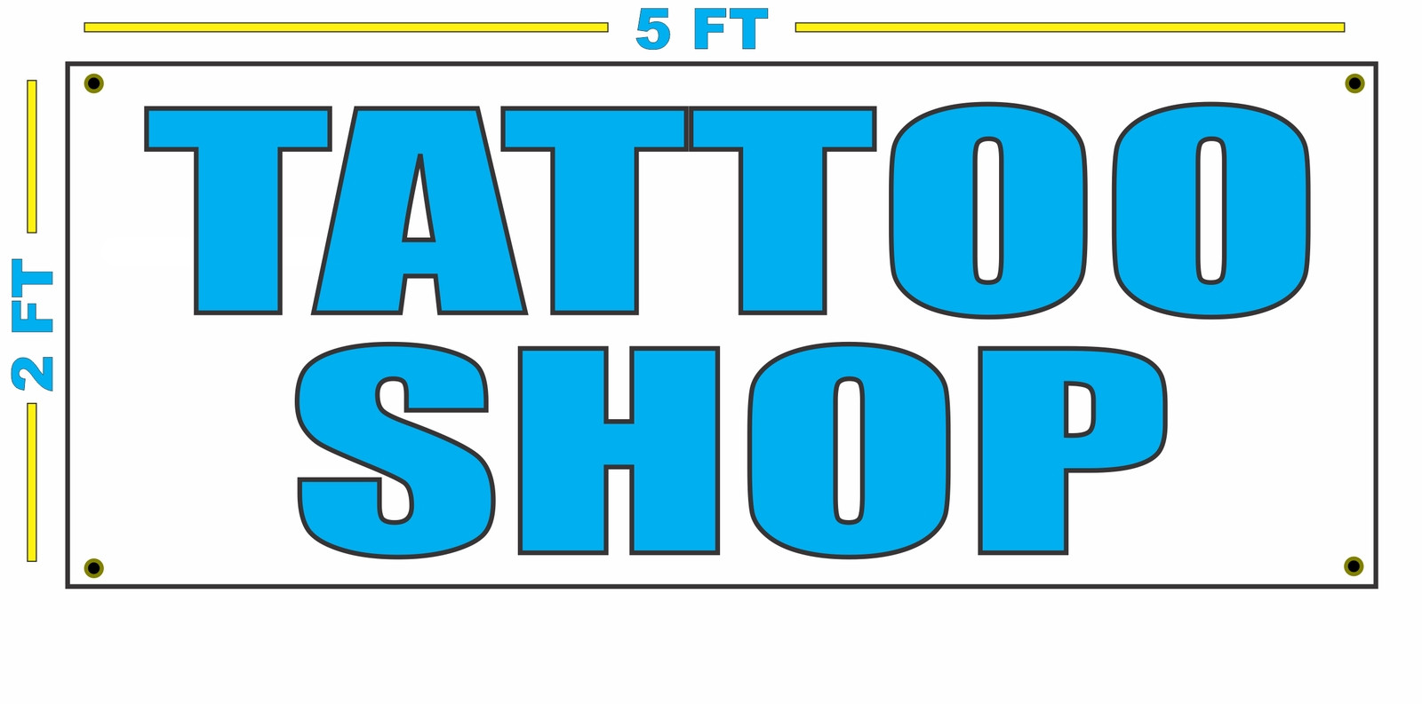 TATTOO SHOP in CYAN BLUE Banner Sign NEW Size 2X5
